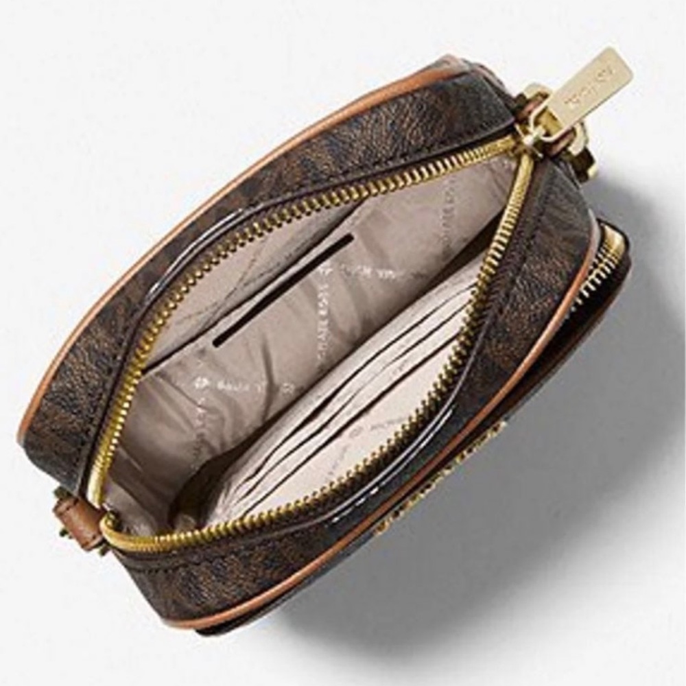 MICHAEL KORS 
Jet Set Travel Medium Logo Crossbody Flight Bag
# 35F1GTVC2B
Brown - Picture 3 of 16